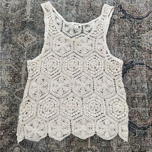 Elegant Cream Crochet Women’s Top